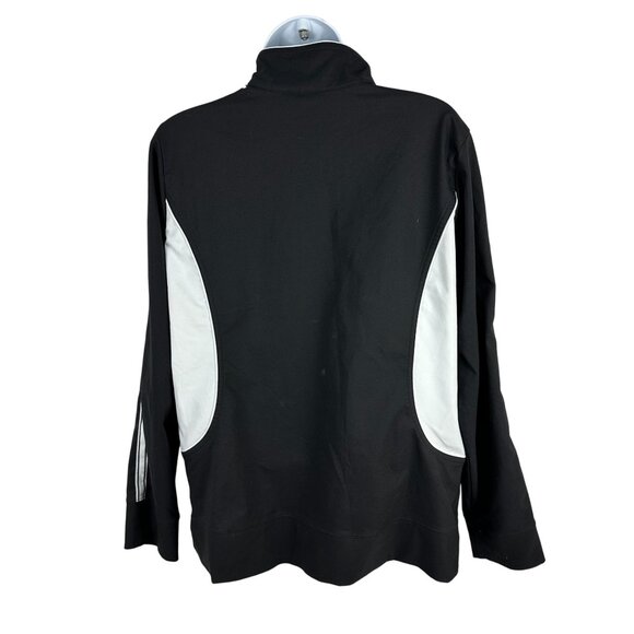 Womens Black & White Zip-Up Jacket Size L - Picture 2 of 5